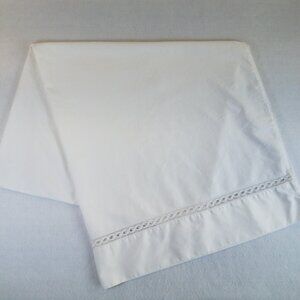 Sferra Millesimo King Pillow Case White 20"X39" Italian Lace Inset Cotton